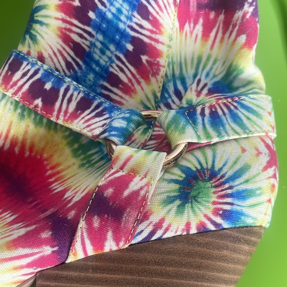 Lemon Drop By Privileged Size 7.5 Spirit Tie Dye Heeled Booties hippie boho - Picture 6 of 11
